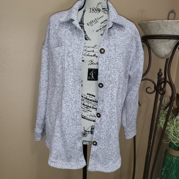 MADEWELL WOMENS (RE)SOURCED SWEATER FLEECE SHIRT-JACKET - Picture 1 of 11